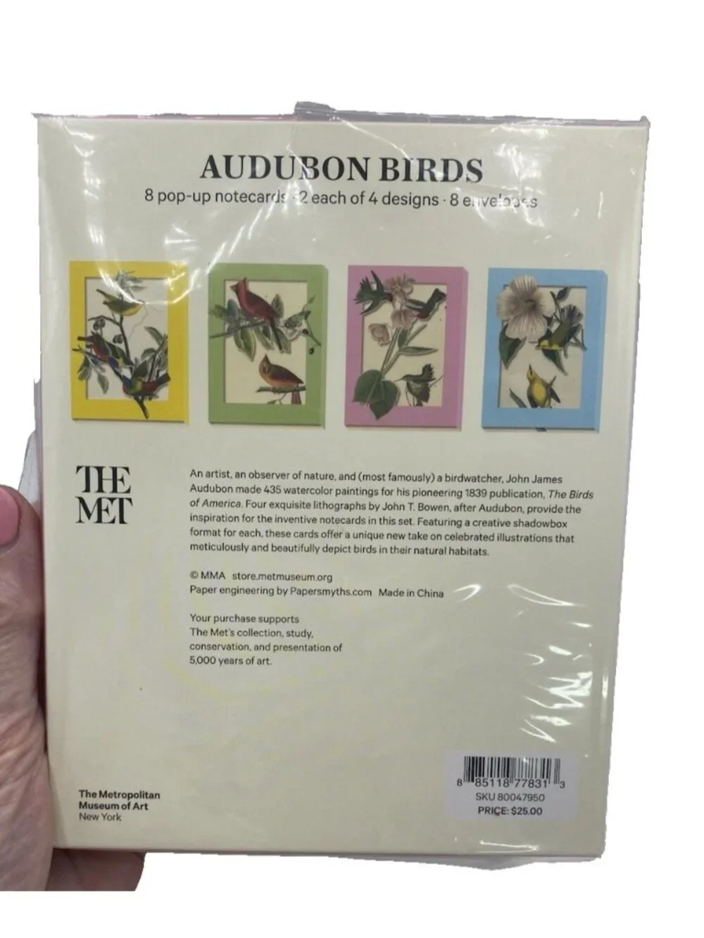 Metropolitan Museum of Art Audubon Birds Pop Up Notecards & Envelopes Set 8